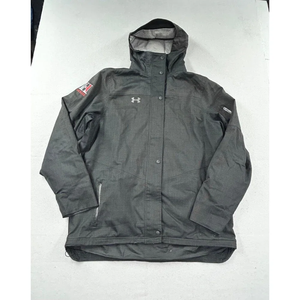 Under Armour UA Storm Team Lacrosse Jacket Mens Black Pockets Waterproof XL